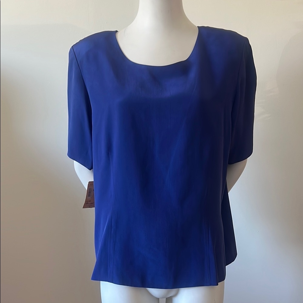 Vintage Classiques for Nordstrom Short Sleeves Back Buttons down Blouse Size XL